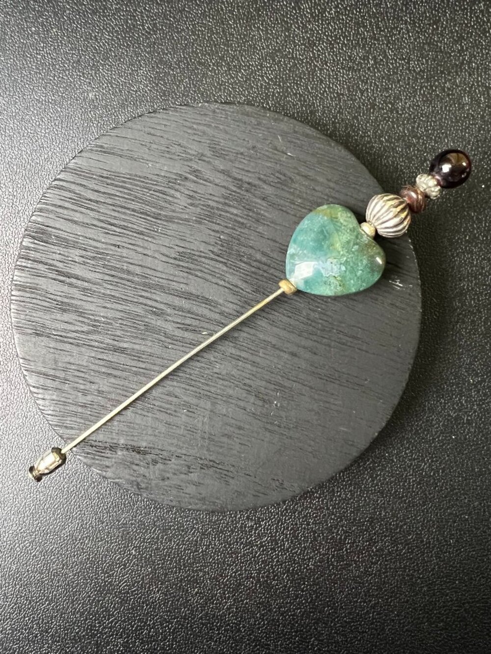 Gorgeous Vintage Style Hatpin with Sterling & Gemstone Beads